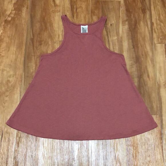 Free People Pink Ribbed Tank Top Size Small - Picture 1 of 7